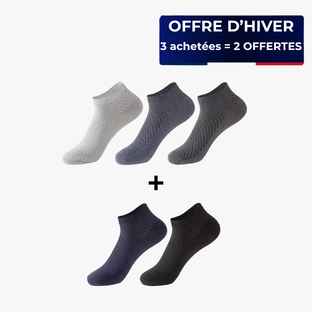 Chaussettes basses AURELLA EN BAMBOU - SANS ODEUR